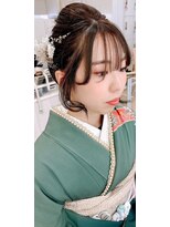 マニス(manis) 二十歳の集い振袖ヘア編み込みまとめ髪シースルーバング