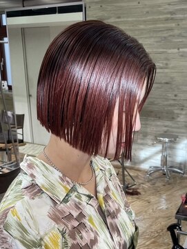 ヲタク(wotaku.) ミニボブ暖色カラーレッドカラーボルドーカラーチェリーレッド