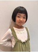 お洒落キッズカット☆ミニボブ/短め前髪/丸みボブ/ボブ/オン眉