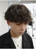 波巻きパーマツイストスパイラルパーマメンズマッシュウルフ韓国