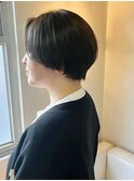 前髪長めコンパクト丸みショート/ショートカット/くびれショート