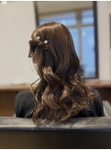 ウエディングハーフツインヘアアレンジ