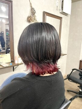 アルレン(Allen) インナーカラー　ピンクカラー　ケアブリーチ　宇都宮