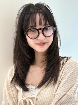 パルス ヨコハマ(PULSE yokohama) 小顔顔まわり似合わせカットミディアムウルフレイヤーロング