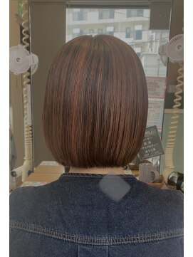 ハーティーモトヤワタ(hearty MOTOYAWATA) アプリコットオレンジ×内巻きボブ