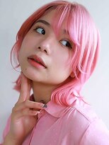ヘアメイク フレンシア(hair make flencia) ペールピンク×外ハネボブ