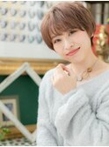 大人かわいい斜めバングナチュラルショートa大宮20代30代40代