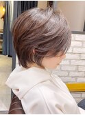 クールショートレイヤー・アッシュベージュ・前髪長め・【BISA】