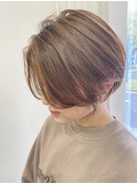 ショートボブ｜ことりベージュ/ミルクティーアッシュ/艶髪