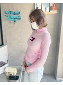 透明感ピンクベージュ◎ミニボブ