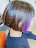 【お客様スタイル】透明感アッシュ×インナーバイオレット