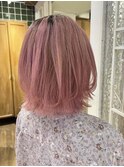 グレージュカラー ボブルフ 黒髪 ココアベージュ ロングヘア