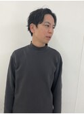 センターパートマッシュパーマ