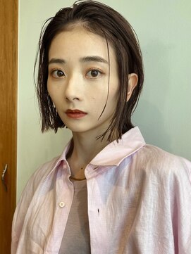 ノイカーム(noi Calm) ミニボブ 切りっぱなしボブ ブラウンベージュ