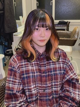 ヘアスタジオ アルス 御池店(hair Studio A.R.S) U24インナーカラーオレンジカラー