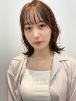 ラニアケア 鎌ケ谷(Laniakea) くびれヘアグレーベージュぱっつん前髪パーマ20代30代40代