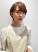 横顔美髪マッシュ切りっぱなしボブエアリーロングピンクブラウン
