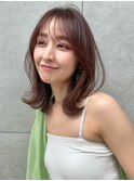 シアーカラー/セミディ/レイヤー/韓国/前髪