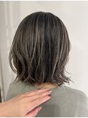 白髪染めずに地毛ハイライトで白髪ぼかし/脱白髪染め/おしゃれ
