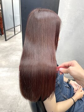 サロウィン 池袋(SALOWIN) 美髪矯正 × ブリーチなしチェリーピンク × 髪質改善 #256