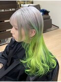 ホワイト×ライムグリーン