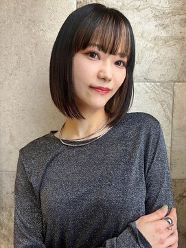 ロンドアリシア 金山(Lond Alexia) 外ハネボブ/切りっぱなし/ブリーチなしWカラー/縮毛矯正5302