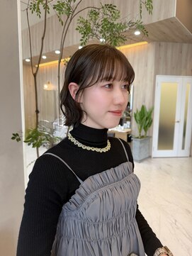 ユウヘアー 千代田橋店(U Hair) ボブ/切りっぱなしボブ/イルミナカラー/オリーブ系/20代/30代