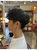 【メンズ癖毛風スタイル】フェザーショート