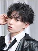 ツーブロック刈り上げマッシュ【無造作パーマ】ファザーショート