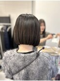 ホワイトグレージュミニウルフデジタルパーマチェリーブラウン