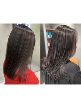 白髪ぼかしハイライトで大人女性のお悩み解決。ダメージレスで素材を活かしたデザインが◎【銀座/有楽町】