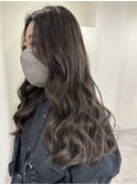 極細コントラストハイライトグレージュ大人上品