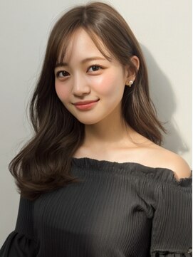 マロンベージュ ダメージカラー ロングレイヤー 似合わせ