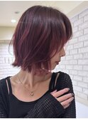 レイヤーボブ ワインレッドカラー 秋冬カラーM20251229