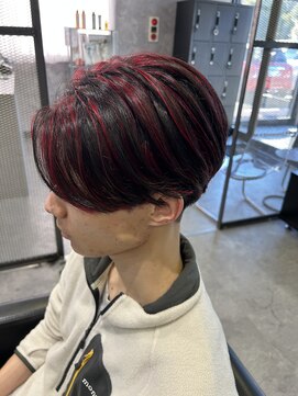 メゾンセブンルックス 宇都宮簗瀬店(Maison 7LOOKS) ブラック×レッドコントラストハイライト《平畑》