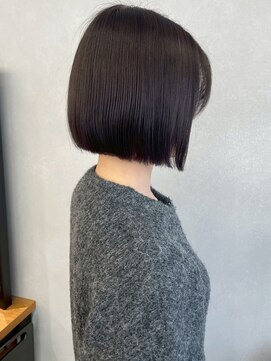 ミュラ(mulah) 大人かわいい切りっぱなしミディアムボブ*透明感カラーアッシュ