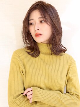 オーロ(ORO) かきあげ大人レイヤーダークアッシュシアーカラーセミディカール