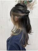 #インナーカラー#イアリングカラー#ダブルカラー#グレージュ