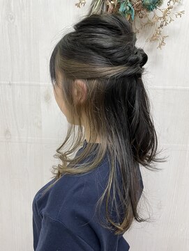 プランタン(Printemps) #インナーカラー#イアリングカラー#ダブルカラー#グレージュ