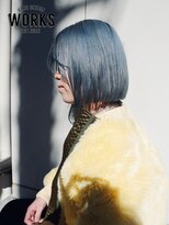 ワークス ヘアデザイン(WORKS HAIR DESIGN) ブルーグレーハイトーンカラーボブ