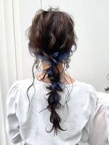 結婚式　二次会　編みおろしアレンジ　ヘアセット