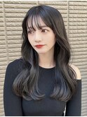 韓国風ロング_ダークアッシュチェリーブラウンフェミニン
