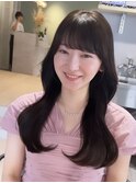 （韓国ヘア/くびれヘア/ロングヘア/前髪/サイドバング/小顔）