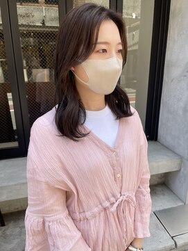 コフィー バイ メルト 吉祥寺(cofy by melt) 【松本咲花】前髪なしセンターパート/ブリーチなしグレージュ