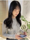 【松本咲花】韓国風くびれヘア/黒髪ロング/シースルーバング