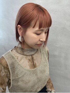 ファイブバイジエクト 堀江(FIVE by The Ect) ピンクオレンジ　オレンジカラー　ピレンジ　ブリーチカラー