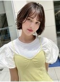 アッシュブラウングレージュボブ似合わせカットタンバルモリ