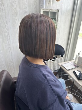 コルテ 倉敷西坂店(CoRte.) 美シルエットボブ/ぱっつん前髪/ことりベージュ