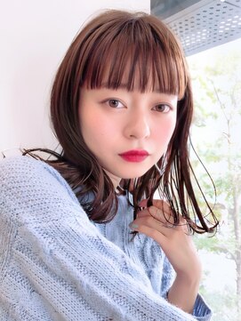 セイドット リー(Say. Ree) say.切りっぱなしボブ ミディアム ブラウン インナーカラー