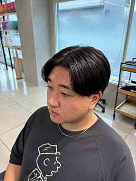 アッシュ 高幡不動店(Ash) メンズ曲がる縮毛矯正センターパート